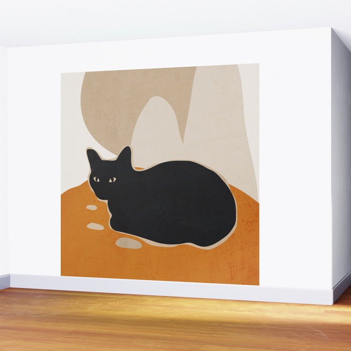 Minimal Abstract Art Cat 3 Wall Mural Gallery Image 2