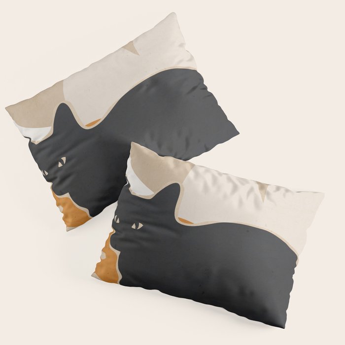 Minimal Abstract Art Cat 3 Pillow Sham Gallery Image 1