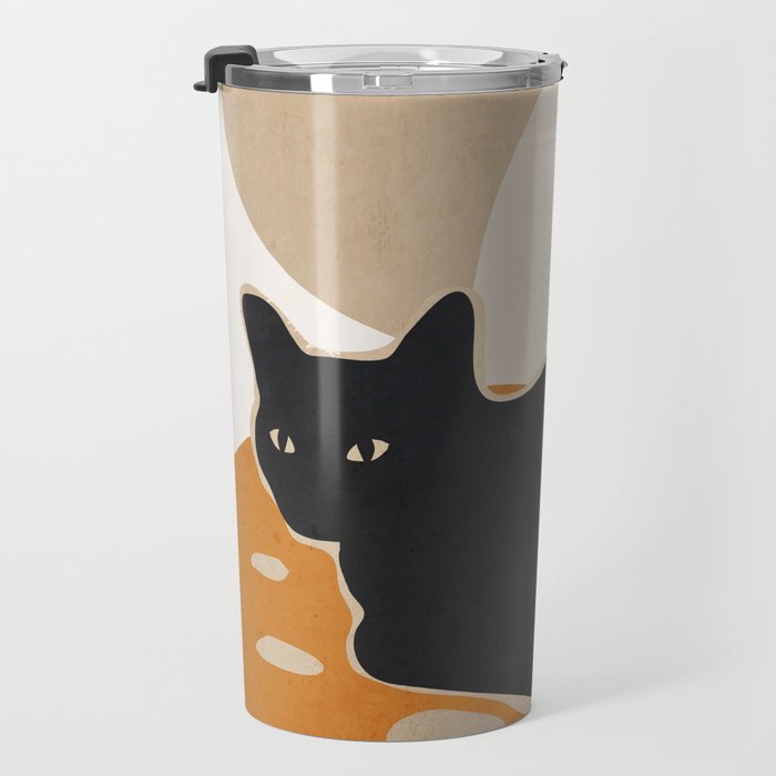 Minimal Abstract Art Cat 3 Travel Mug Gallery Image 3