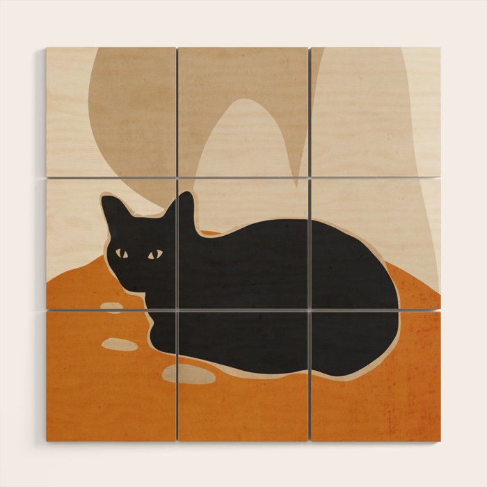 Minimal Abstract Art Cat 3 Wood Wall Art Gallery Image 1