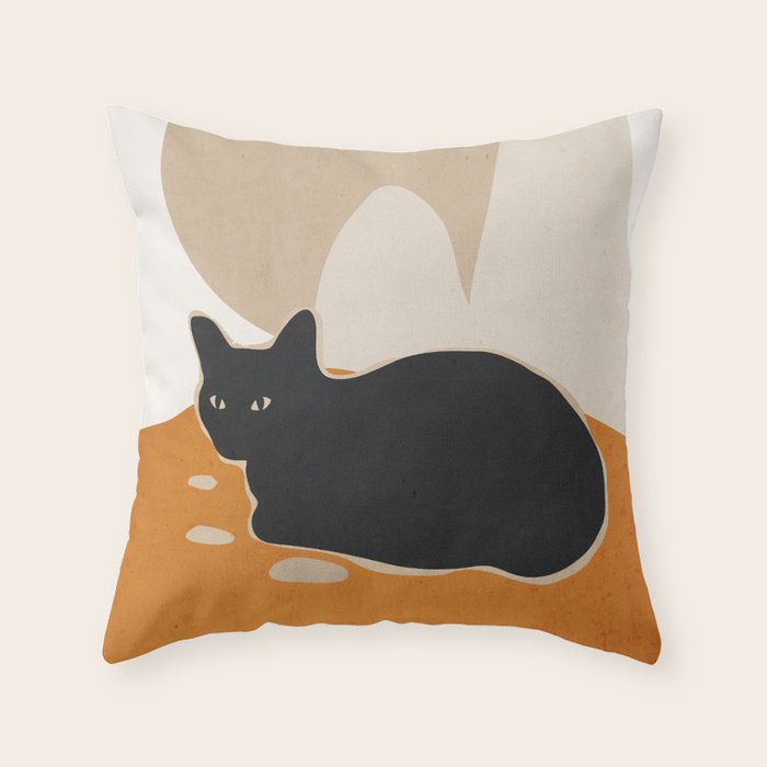 Minimal Abstract Art Cat 3 Throw Pillow Gallery Image 6