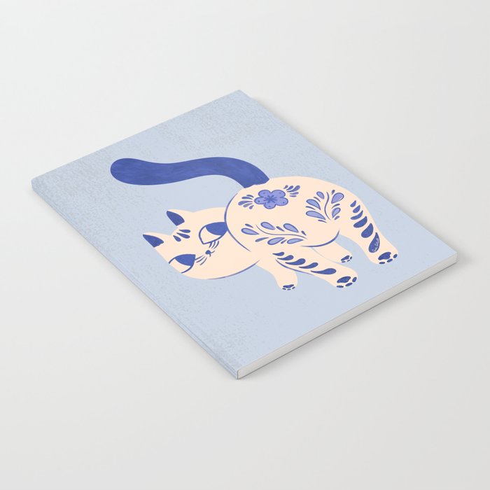 Purrcelin Cat - Pretty Delft Porcelain Kitty Notebook Gallery Image 2