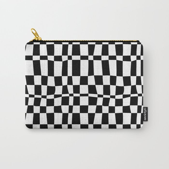 Retro black and white chackered pattern  Carry All Pouch Gallery Image 1