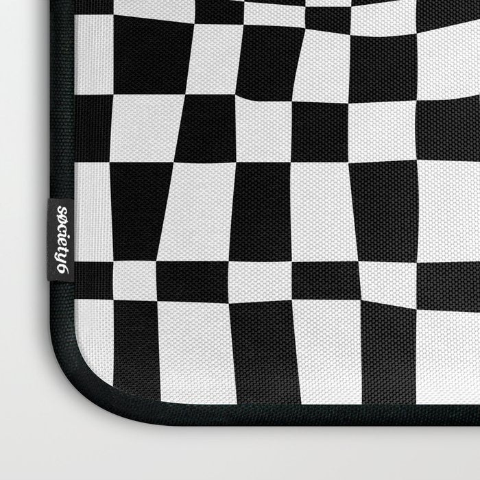 Retro black and white chackered pattern  Laptop Sleeve Gallery Image 3