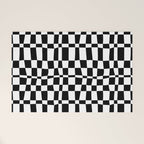 Retro black and white chackered pattern  Welcome Mat Gallery Image 1