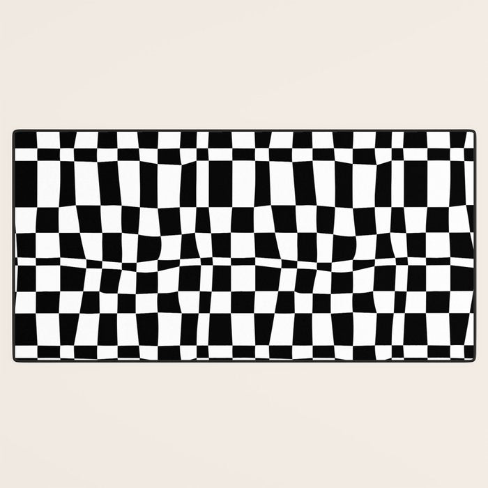 Retro black and white chackered pattern  Desk Mat Gallery Image 3