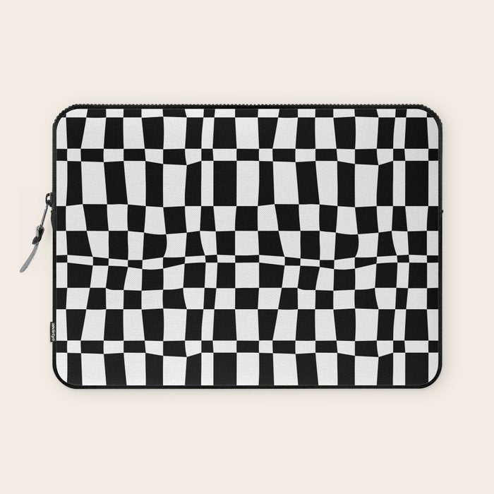 Retro black and white chackered pattern  Laptop Sleeve Gallery Image 1