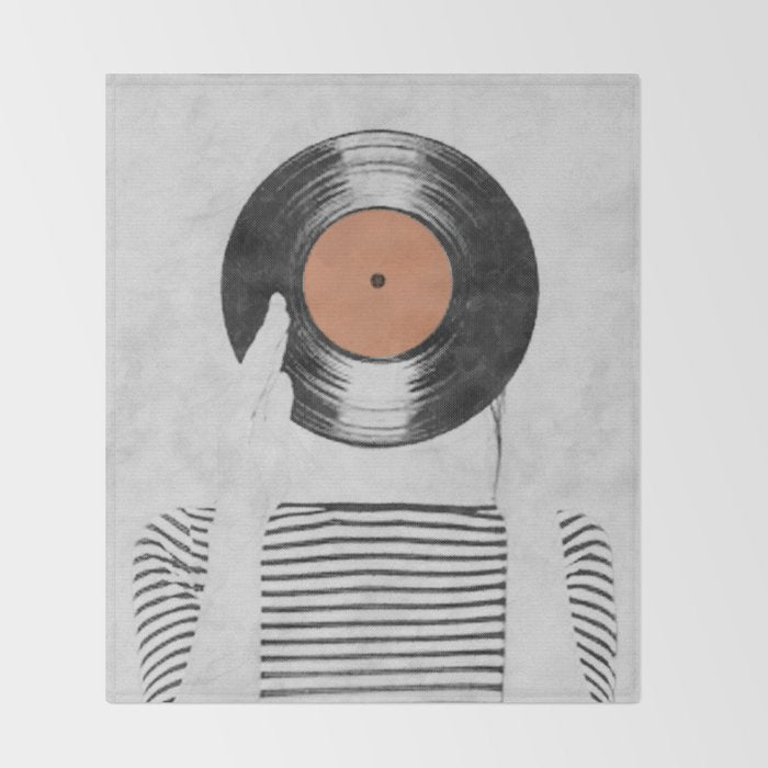 Vinyl record head ... Throw Blanket Gallery Image 2