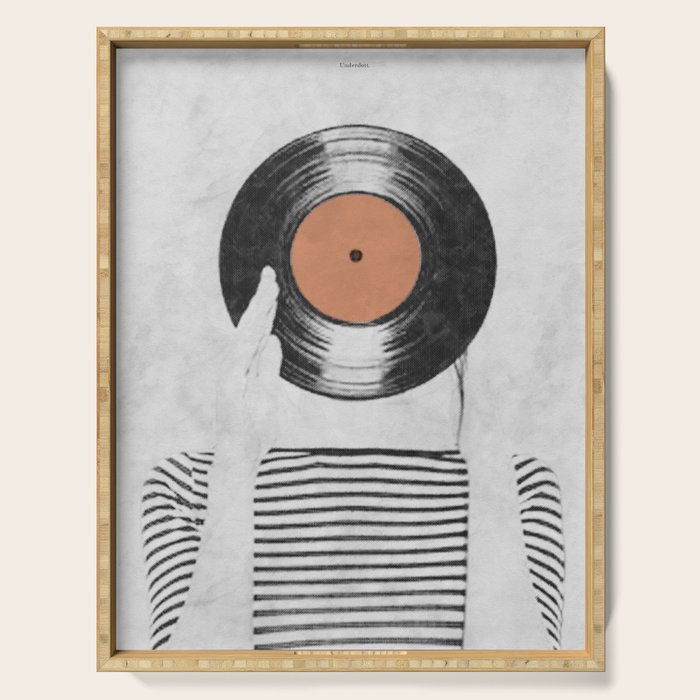 Vinyl record head ... Serving Tray Gallery Image 1