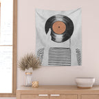 Vinyl record head ... Wall Tapestry Gallery Image 2