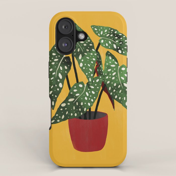 Begonia maculata pot watercolor iPhone Case Gallery Image 1