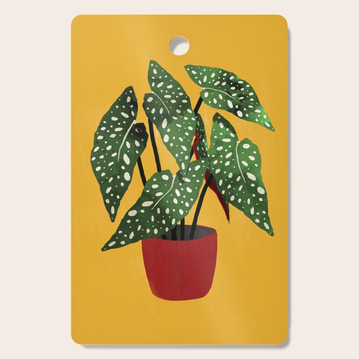 Begonia maculata pot watercolor Cutting Board Gallery Image 1