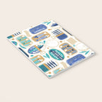 Vintage canned sardines // white background peacock teal and electric blue cans  Notebook Gallery Image 3