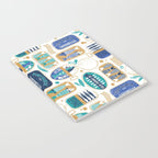 Vintage canned sardines // white background peacock teal and electric blue cans  Notebook Gallery Image 2