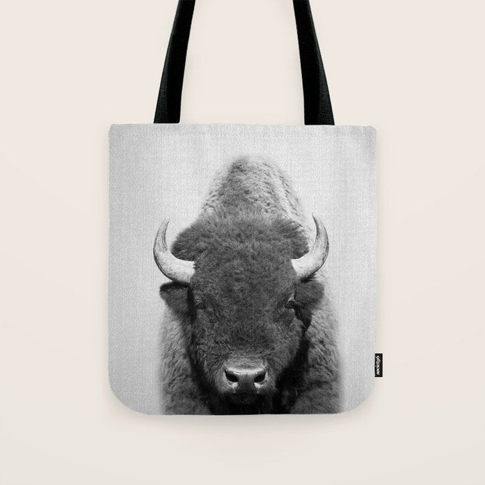 Buffalo - Black & White Tote Bag Gallery Image 1