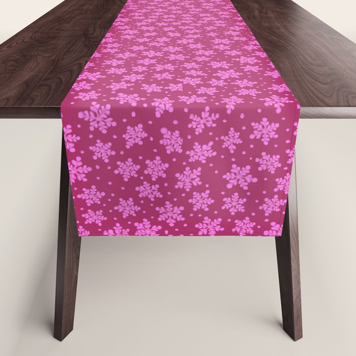 Pretty in Pink Winter Snowflakes Table Runner Gallery Image 1