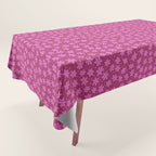 Pretty in Pink Winter Snowflakes Tablecloth Gallery Image 1