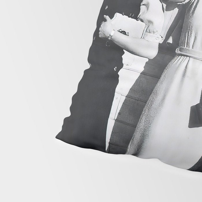 Women Beer Drinkers, Black and White Vintage Art Pillow Sham Gallery Image 4