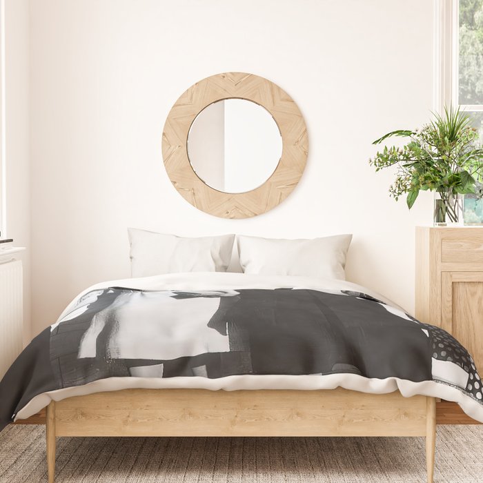 Women Beer Drinkers, Black and White Vintage Art Duvet Cover Gallery Image 3