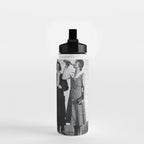 Women Beer Drinkers, Black and White Vintage Art Water Bottle Gallery Image 2