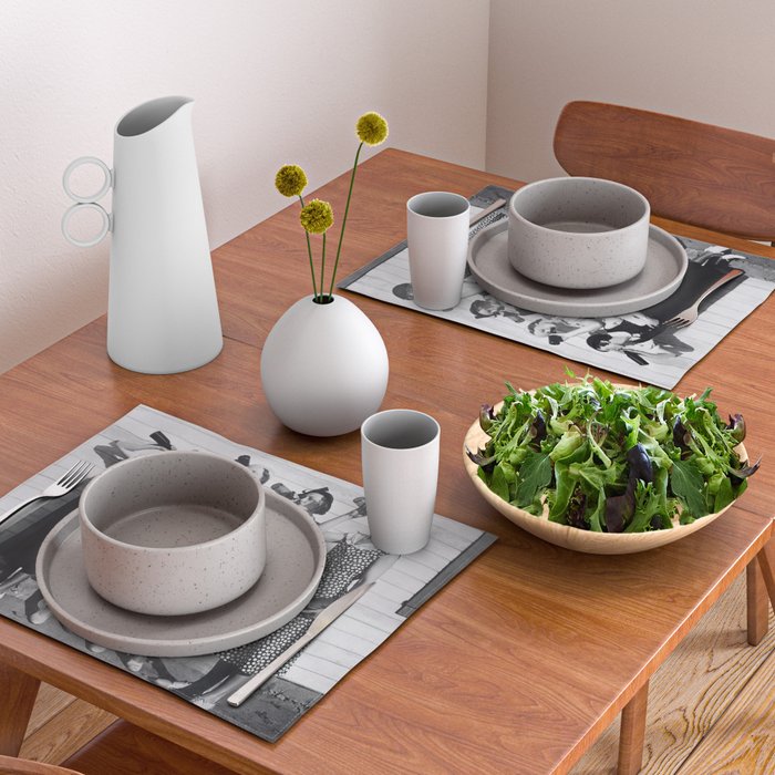 Women Beer Drinkers, Black and White Vintage Art Placemat Gallery Image 2