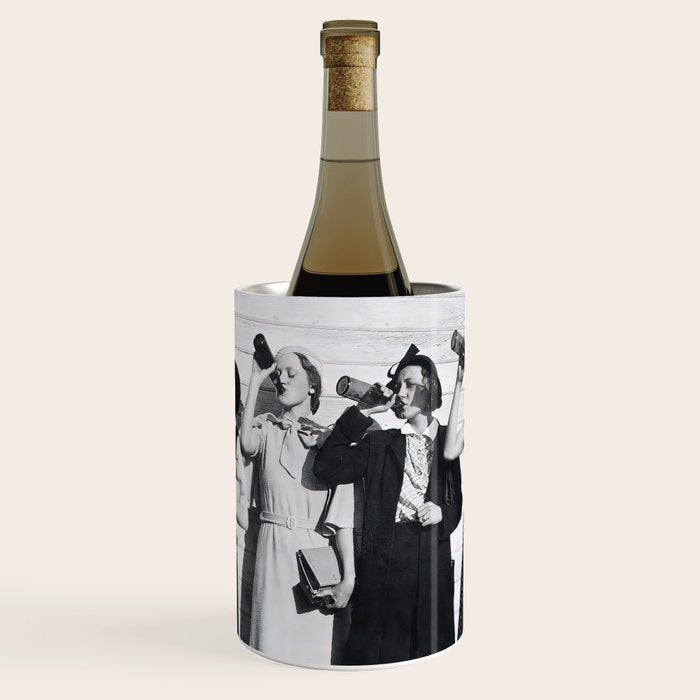 Women Beer Drinkers, Black and White Vintage Art Wine Chiller Gallery Image 1