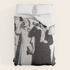 Women Beer Drinkers, Black and White Vintage Art Comforter Gallery Image 6