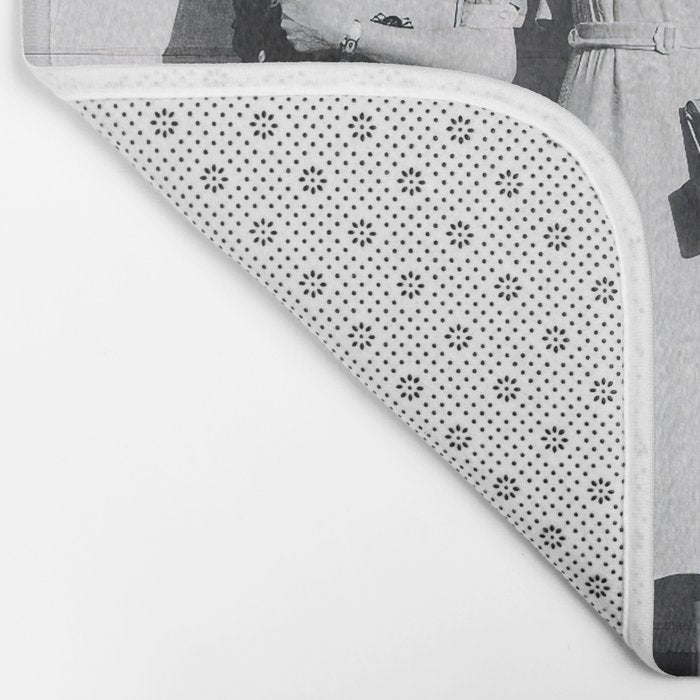 Women Beer Drinkers, Black and White Vintage Art Bath Mat Gallery Image 2