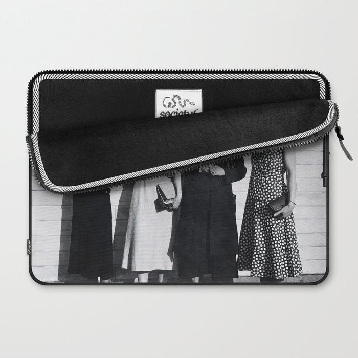 Women Beer Drinkers, Black and White Vintage Art Laptop Sleeve Gallery Image 2