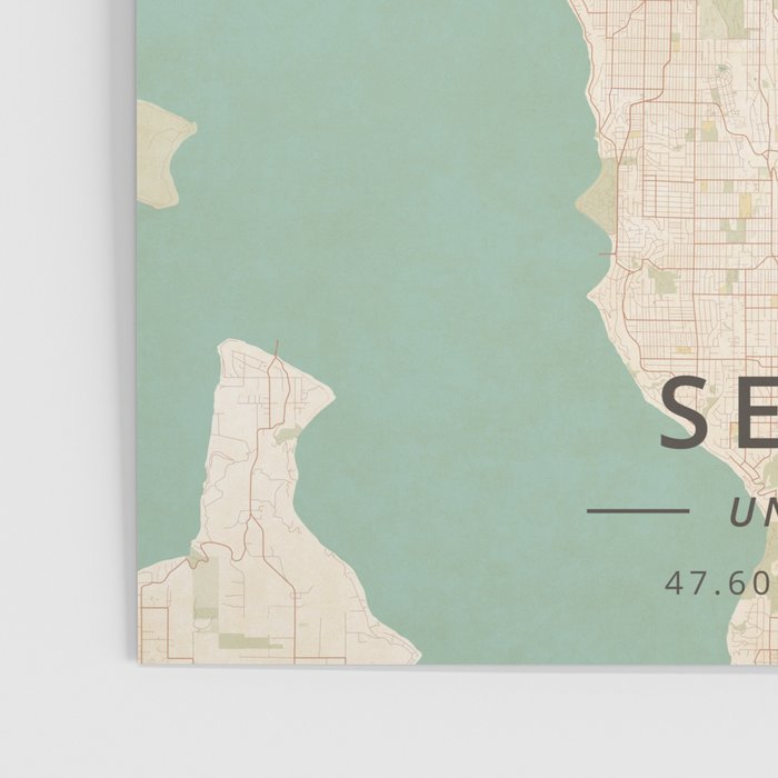 Seattle, United States - Vintage Map Poster Gallery Image 3