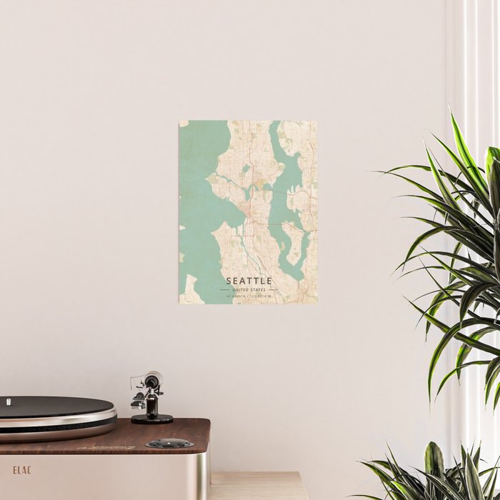 Seattle, United States - Vintage Map Poster Gallery Image 2