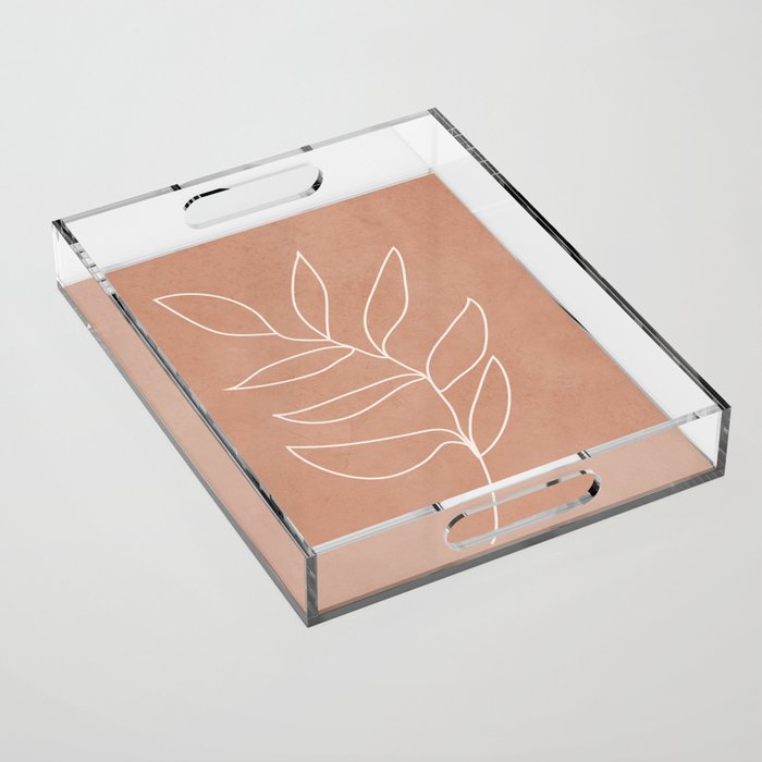 Engraved Leaf Line Acrylic Tray Gallery Image 1