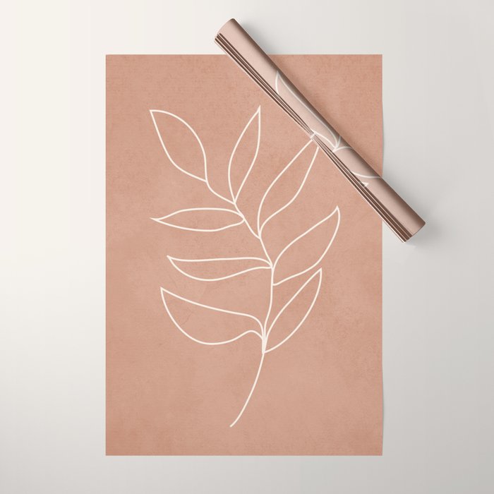 Engraved Leaf Line Wrapping Paper Gallery Image 1