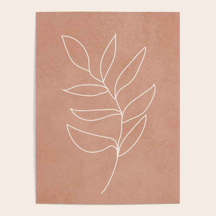 Engraved Leaf Line Poster Gallery Image 4