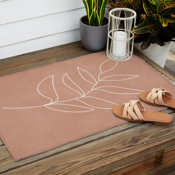Engraved Leaf Line Outdoor Rug Gallery Image 2