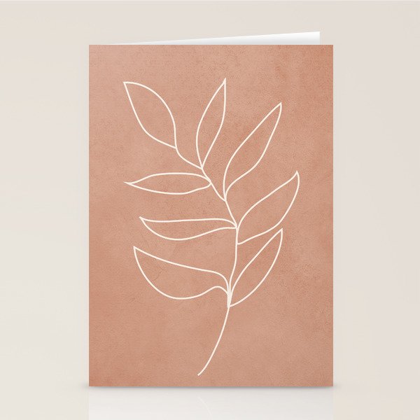 Engraved Leaf Line Stationery Card Gallery Image 2
