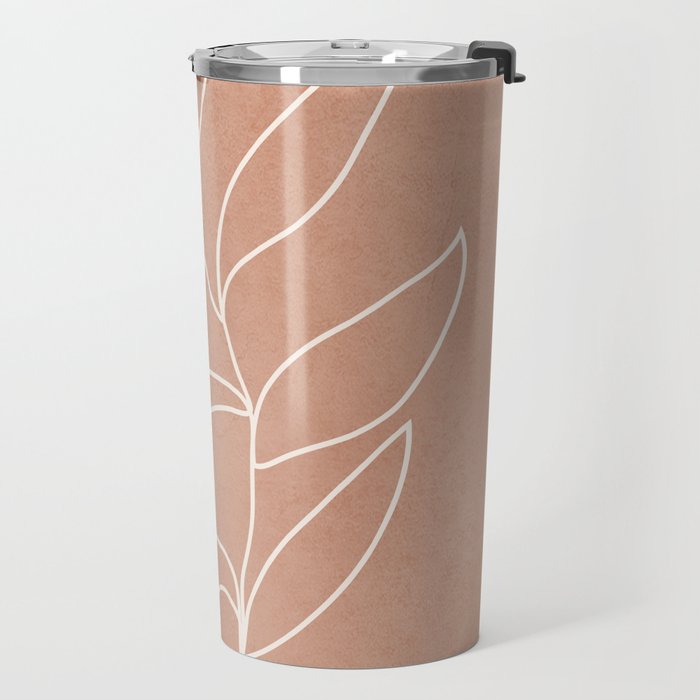 Engraved Leaf Line Travel Mug Gallery Image 2