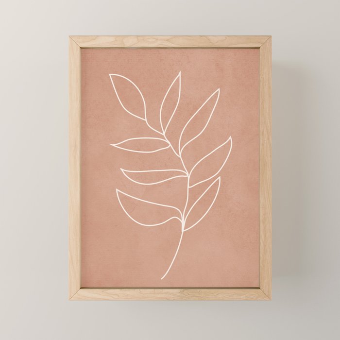 Engraved Leaf Line Mini Art Print Gallery Image 1