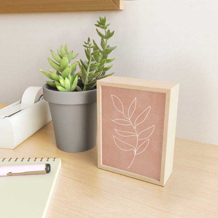 Engraved Leaf Line Mini Art Print Gallery Image 2