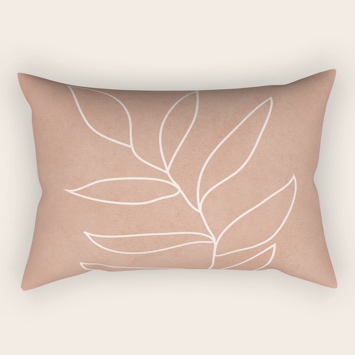 Engraved Leaf Line Rectangular Pillow Gallery Image 2