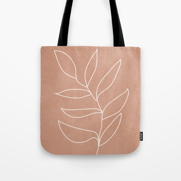 Engraved Leaf Line Tote Bag Gallery Image 1