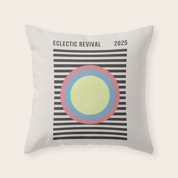 Retro Fusion Eclectic Revival Throw Pillow Gallery Image 3