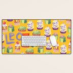 Leo Birthday Treats in Orange | Zodiac Series Desk Mat Gallery Image 1