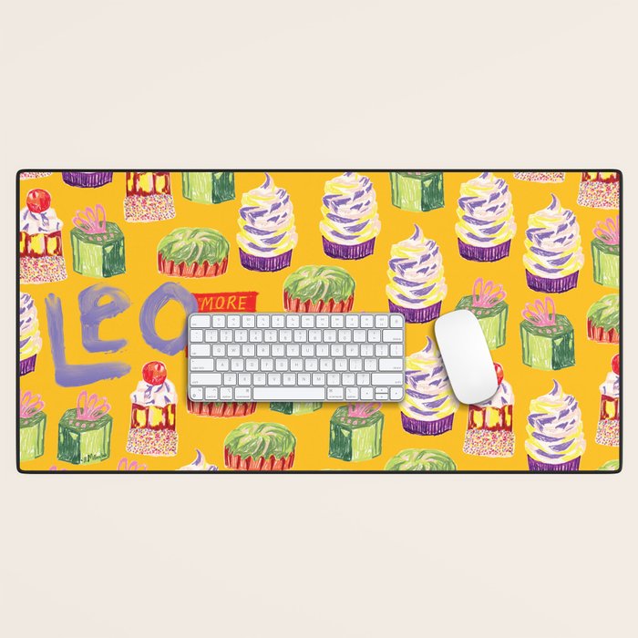 Leo Birthday Treats in Orange | Zodiac Series Desk Mat Gallery Image 1