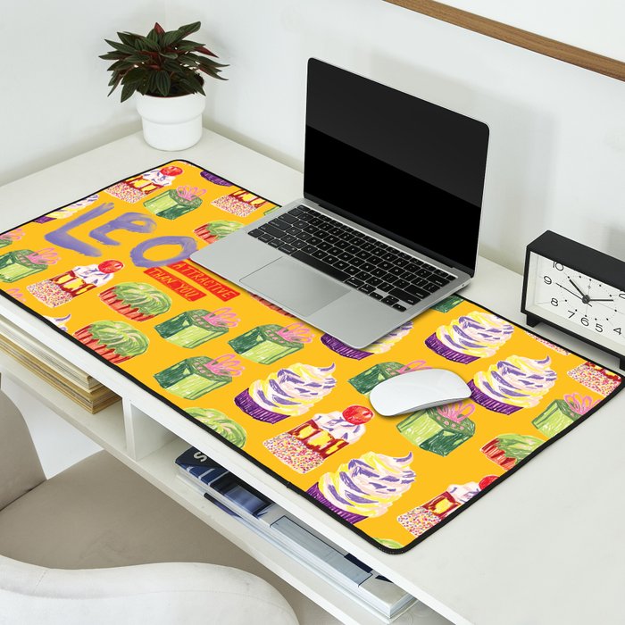 Leo Birthday Treats in Orange | Zodiac Series Desk Mat Gallery Image 2