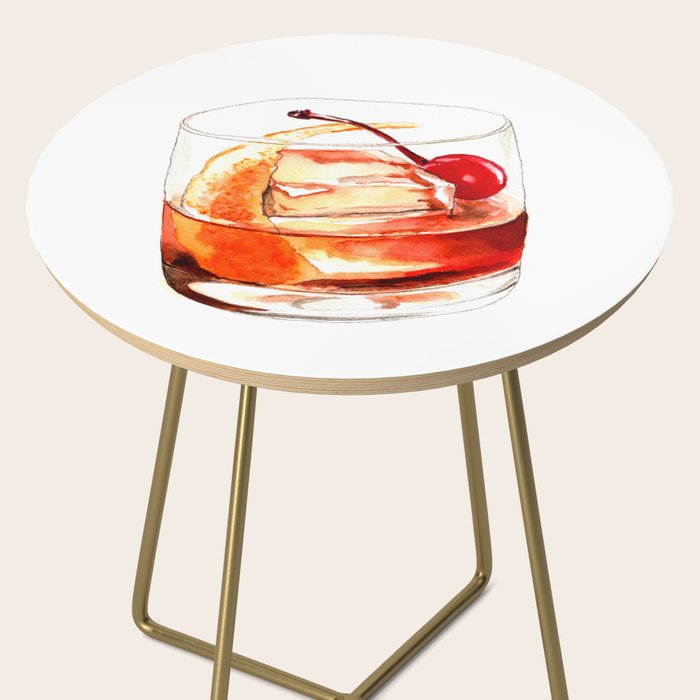 Cocktails. Old Fashioned. Watercolor Painting. Side Table Gallery Image 2