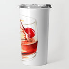Cocktails. Old Fashioned. Watercolor Painting. Travel Mug Gallery Image 2