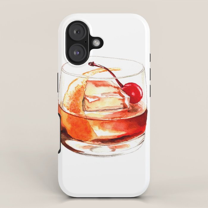 Cocktails. Old Fashioned. Watercolor Painting. iPhone Case Gallery Image 1