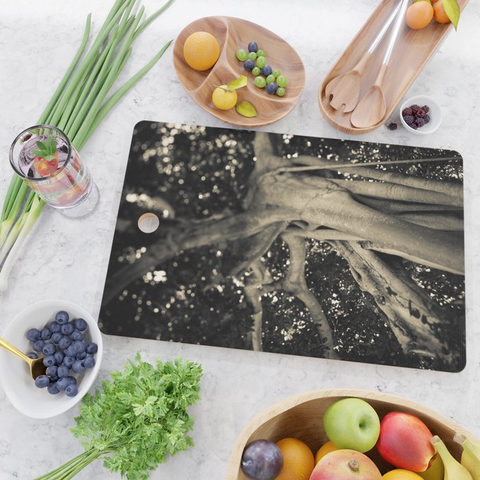 Banyan Tree II - Black and White Cutting Board Gallery Image 2