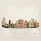 nashville tennessee skyline Wall Tapestry Gallery Image 4
